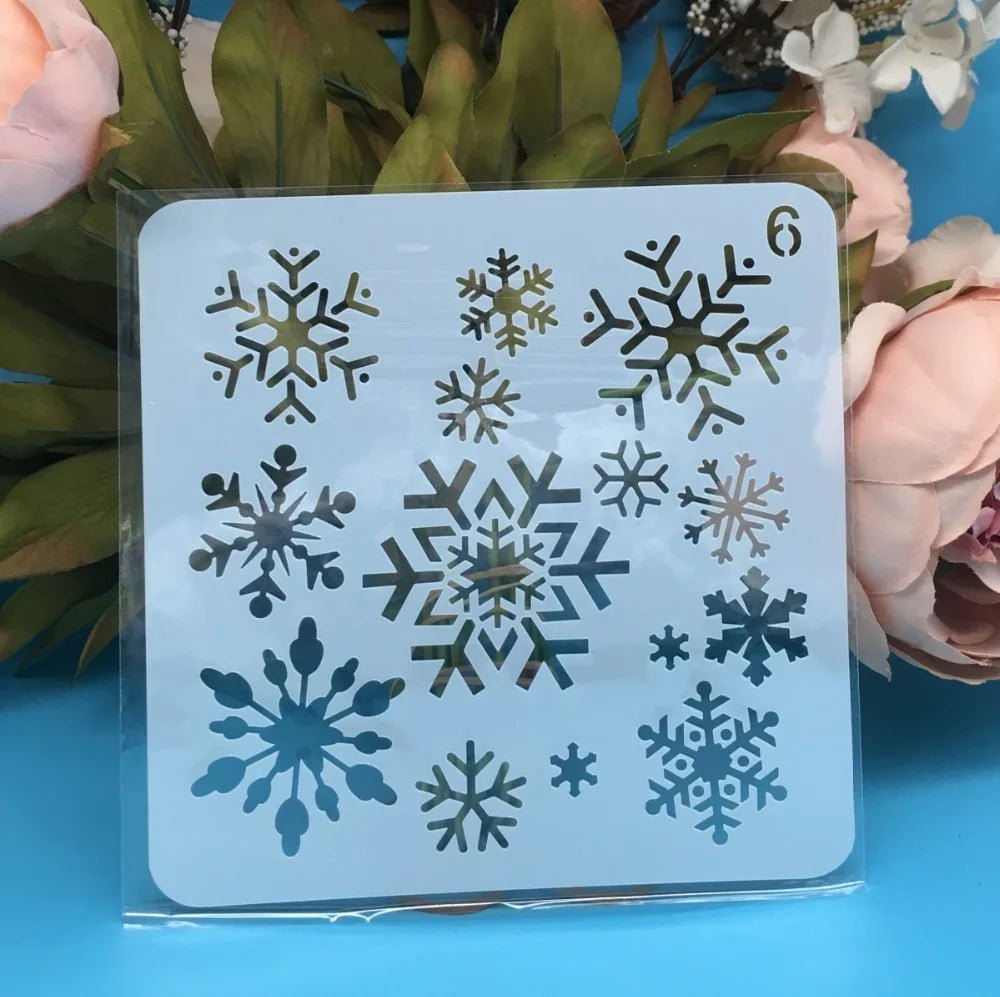 8 - delige set 13cm kerstsjablonen - DIY lagen voor schilderen en decoratie - Bivakshop
