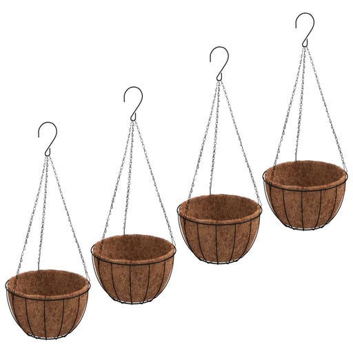 hangende plantenbakken staal kokos set 4