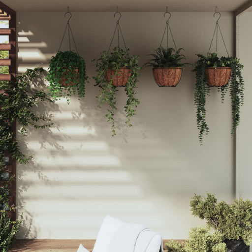 hangende plantenbakken staal kokos set 4