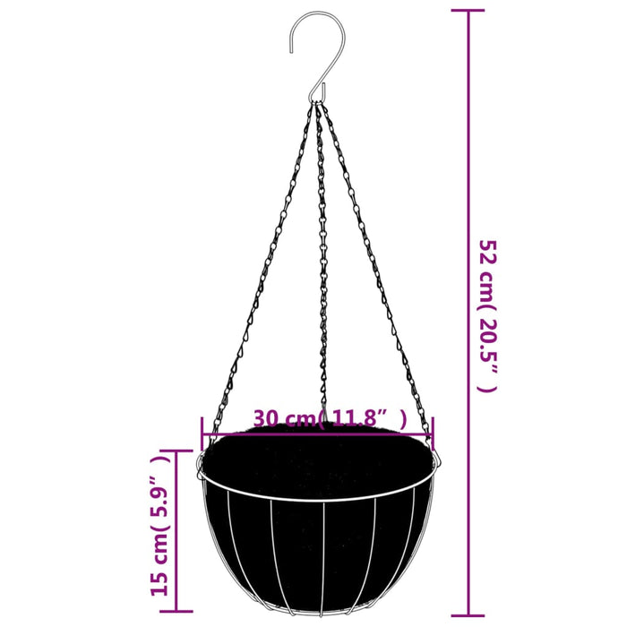 hangende plantenbakken staal kokos  met wandsteun 4 stuks