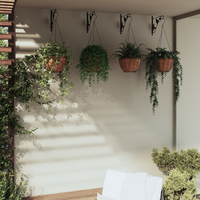 hangende plantenbakken staal kokos  met wandsteun 4 stuks