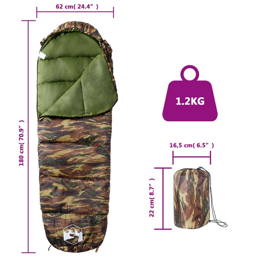 Slaapzak Mummie 3 Seizoenen 180 x 62 cm - 1.2 kg