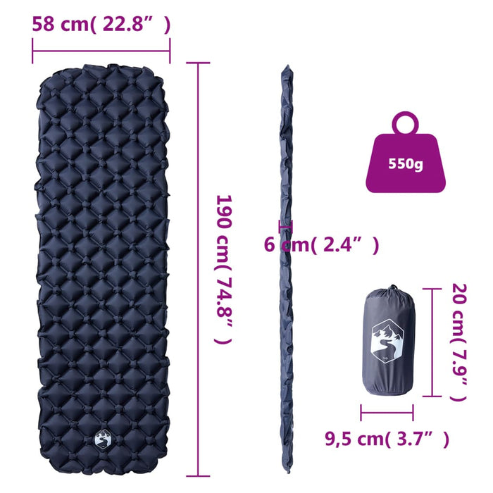 Kampeermatras 1-persoons Opblaasbaar 190 x 58 cm 550g