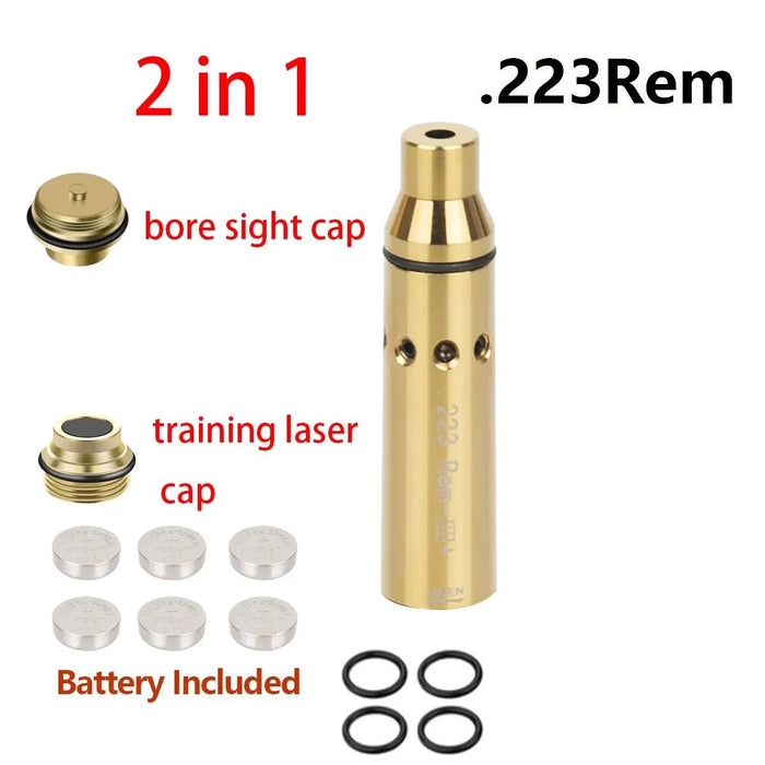 9x19mm Laser Training Bullet Bore Sight 2 in 1 Dual Purpose Pointer for Dry Fire Snap Caps for 9x18mm .223 223rem Caliber - Bivakshop