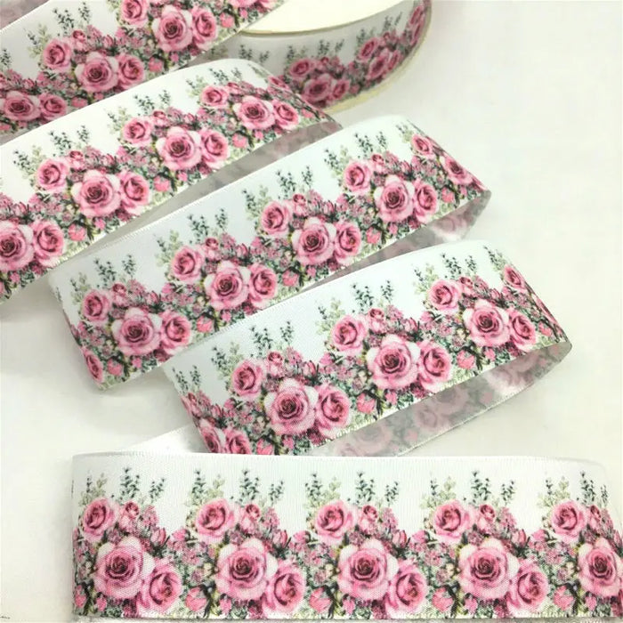 5Y 38mm Floral Satin Ribbon - High Quality for Handmade Gifts and Decorations