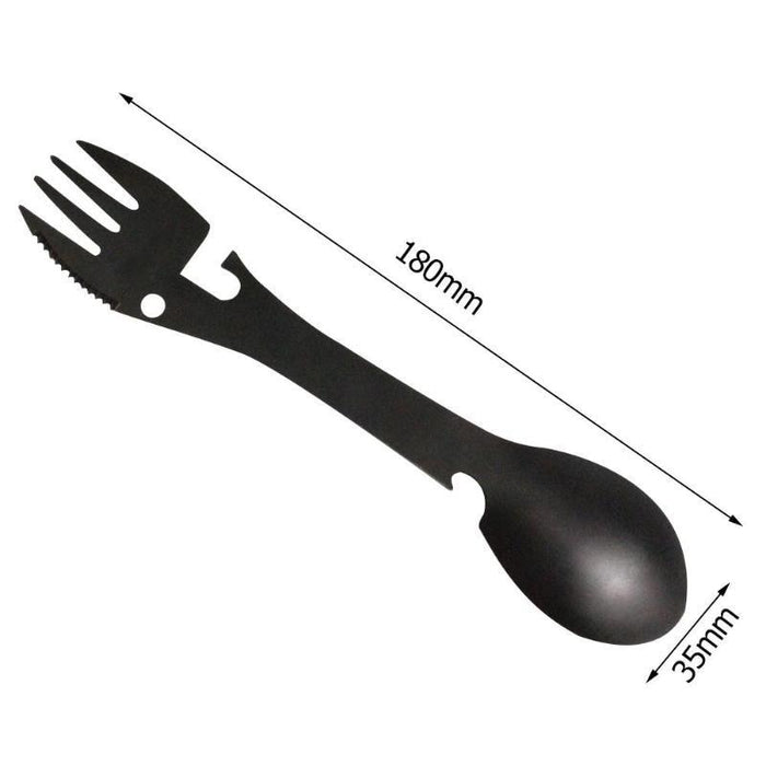 Outdoor survival tools 5-in-1 EDC kit - Fork, knife, spoon, bottle and can opener