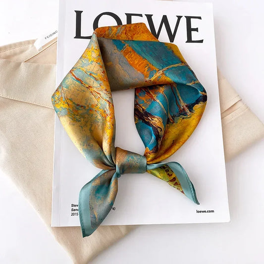 Luxueuze zijden bandana vrouwen sjaal - Modieus - Lente - 100% zijden