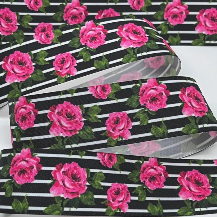 5Y 38mm Floral Satin Ribbon - High Quality for Handmade Gifts and Decorations
