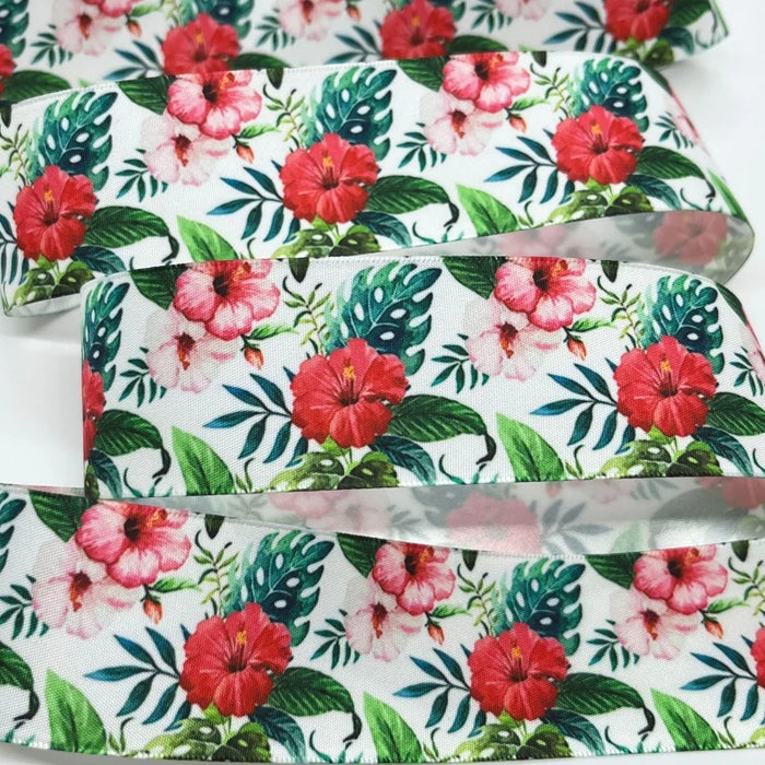 5Y 38mm Floral Satin Ribbon - High Quality for Handmade Gifts and Decorations