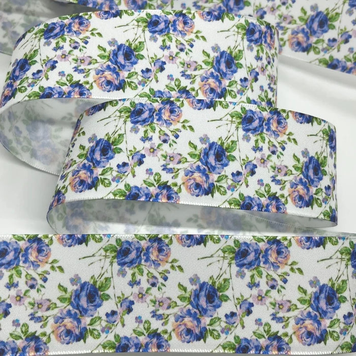 5Y 38mm Floral Satin Ribbon - High Quality for Handmade Gifts and Decorations