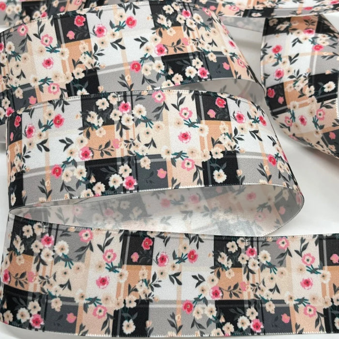 5Y 38mm Floral Satin Ribbon - High Quality for Handmade Gifts and Decorations