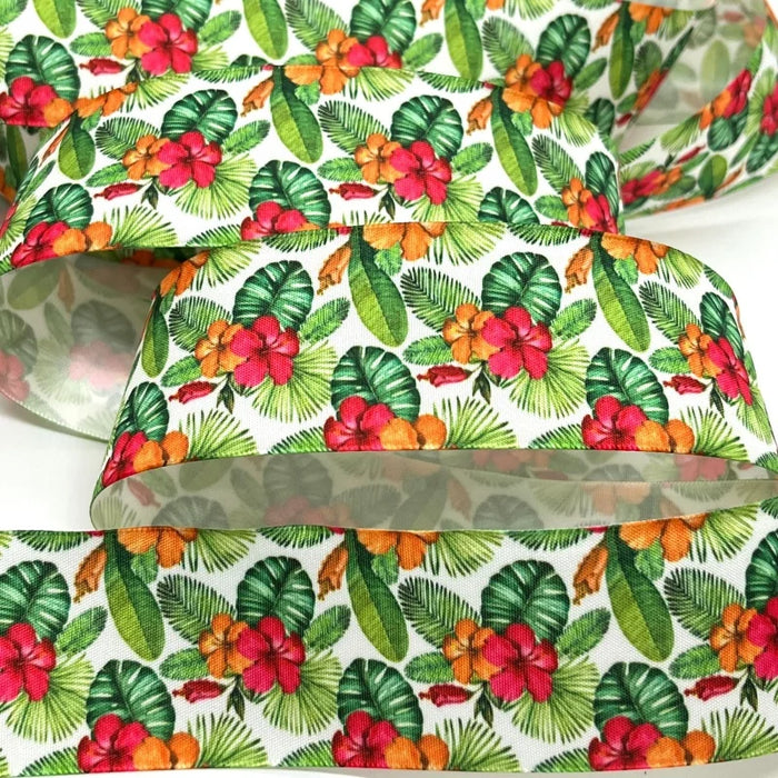 5Y 38mm Floral Satin Ribbon - High Quality for Handmade Gifts and Decorations