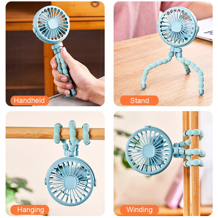 mini clip ventilator kinderwagen usb - bivakshop.nl