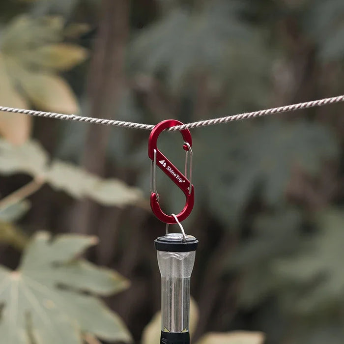 Aluminiumlegering s-vormige karabijnhaak - Outdoor camping EDC sleutelhanger - Dubbele vergrendeling - 4 kleuren