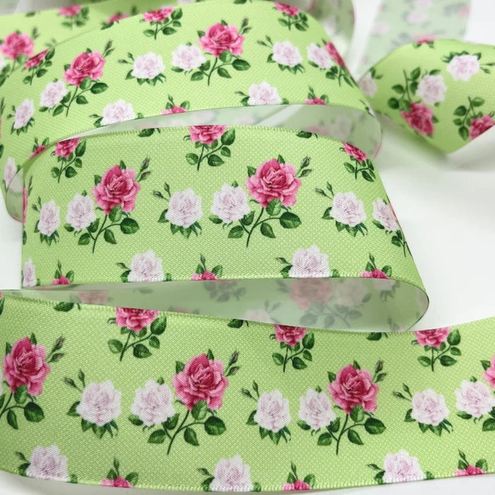 5Y 38mm Floral Satin Ribbon - High Quality for Handmade Gifts and Decorations