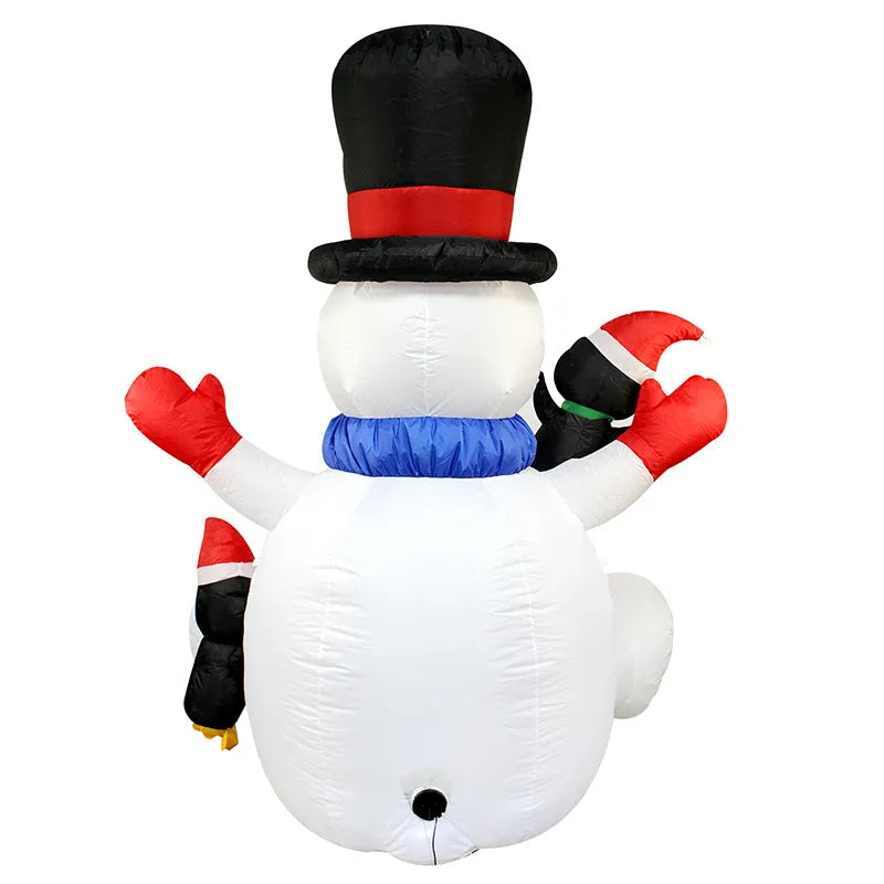 Kerst opblaasbare sneeuwpop pinguïn - Gestapeld arhat met led-verlichting