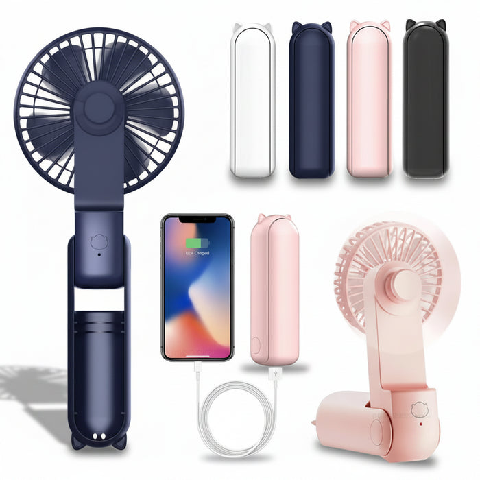 draagbare mini ventilator usb powerbank - Bivakshop.nl