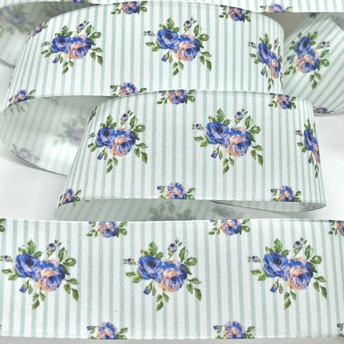 5Y 38mm Floral Satin Ribbon - High Quality for Handmade Gifts and Decorations