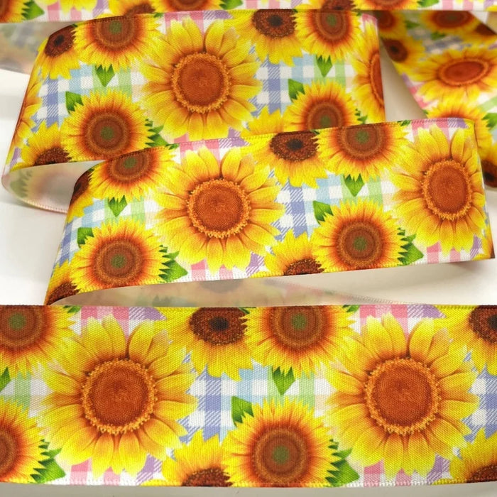 5Y 38mm Floral Satin Ribbon - High Quality for Handmade Gifts and Decorations