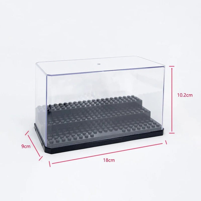 Acrylic stofvrije displaybox – Transparante opbergdoos met traprek voor figuren en bouwstenen - Bivakshop