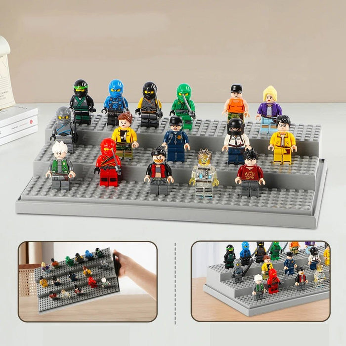 Acrylic stofvrije displaybox – Transparante opbergdoos met traprek voor figuren en bouwstenen - Bivakshop