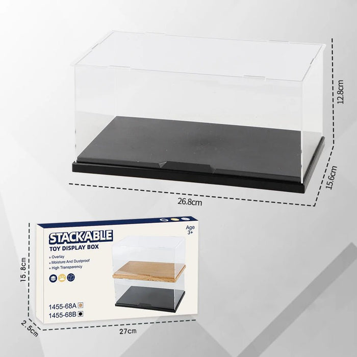 Acrylic stofvrije displaybox – Transparante opbergdoos met traprek voor figuren en bouwstenen - Bivakshop