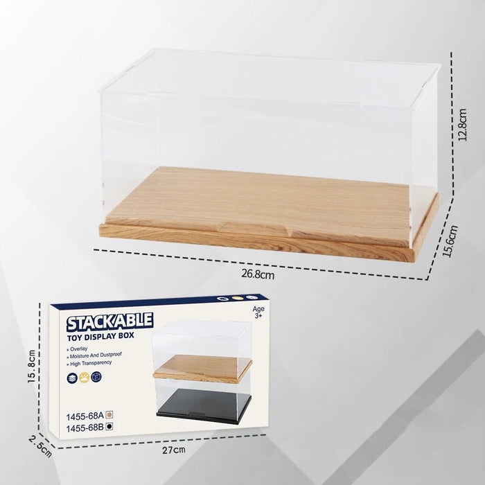 Acrylic stofvrije displaybox – Transparante opbergdoos met traprek voor figuren en bouwstenen - Bivakshop