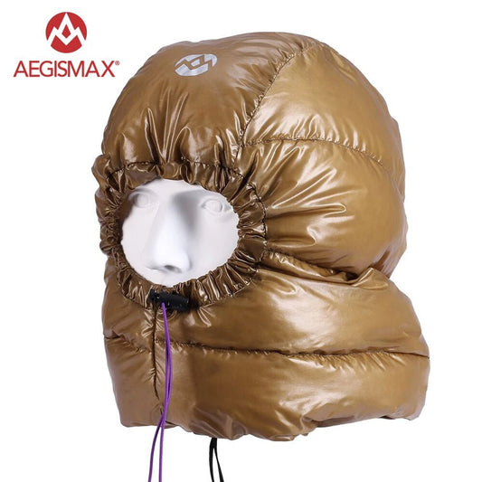 AEGISMAX ultralichte ganzendons hoed - Voor envelop slaapzak - Winteraccessoire - Bivakshop