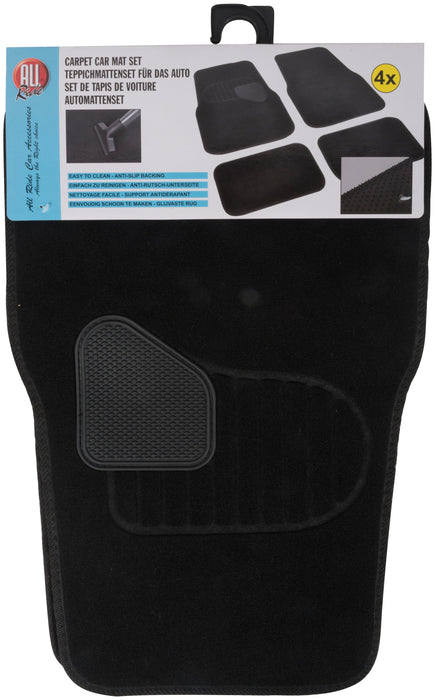 All ride - Universele Auto Mat Set – 4 Stuks – Duurzaam PES – Optimale Vloerbescherming - Bivakshop