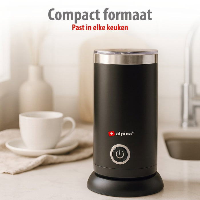 Alpina – 3 - in - 1 Melkopschuimer – Warm & Koud opschuimen – Compact - Bivakshop