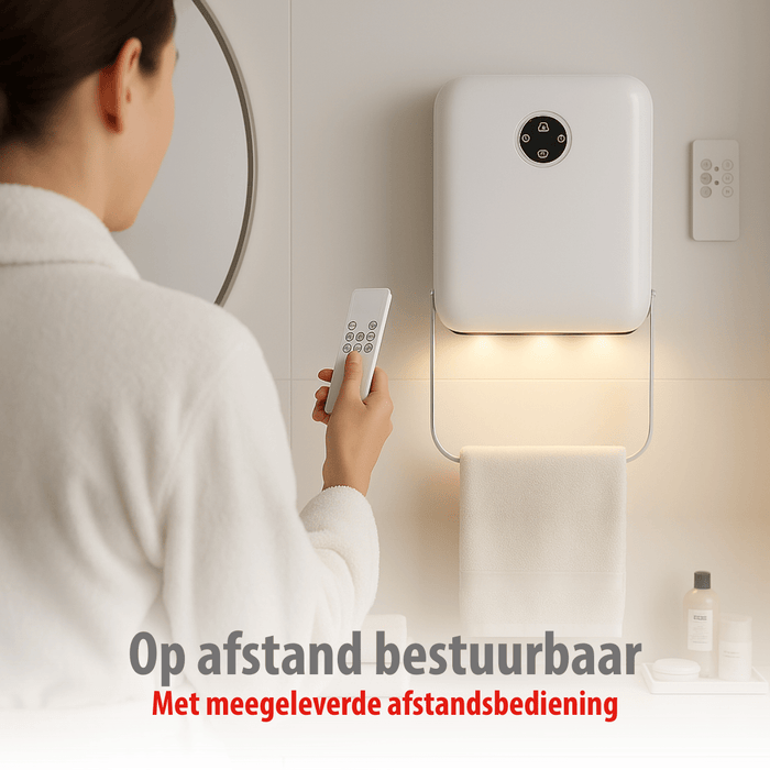 Alpina – Badkamerheater 2000W – Spatwaterdicht – Wekelijkse timer - Bivakshop