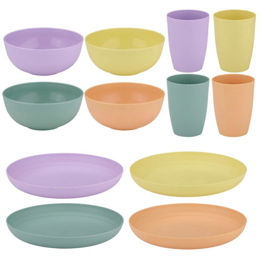 Alpina – Camping Servies Set 12 - Delig – Plastic & Onbreekbaar - Bivakshop