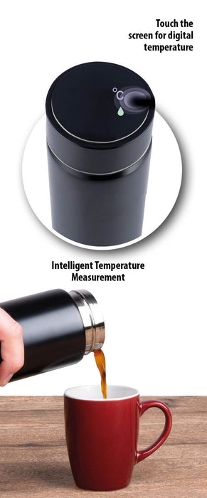 Alpina – Digitale thermofles – LED temperatuurdisplay – RVS isoleerfles 480ml - Bivakshop