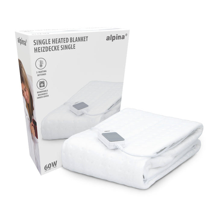 Alpina - Elektrische Onderdeken – 60W – Warmte - isolerend PES – Wit - Bivakshop
