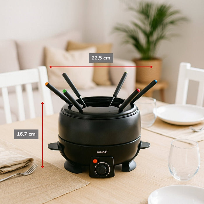 Alpina - Fondue Set – 230V 800W – 2,3L – Elektrisch & Gebruiksvriendelijk - Bivakshop