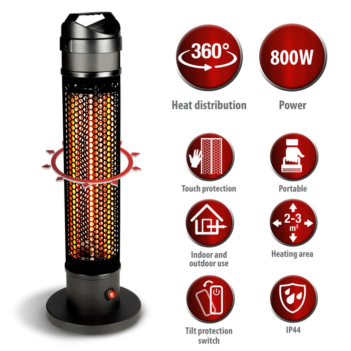 Alpina – Infrarood heater 800W – Draagbaar – IP44 - Bivakshop