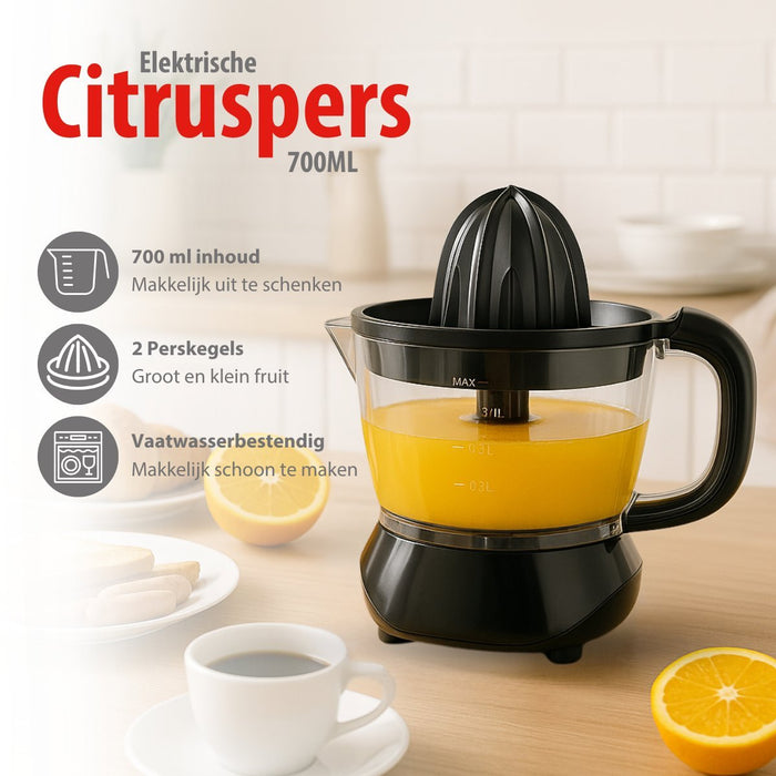 Alpina - Juicer – 700 ml – 25W – Compact & Gebruiksvriendelijk (Zwart) - Bivakshop