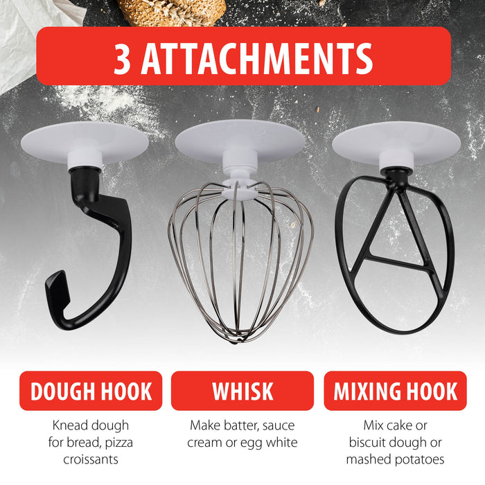 Alpina - Keukenmachine – 5 Liter – Wit – Krachtig & Multifunctioneel (Mixen/Knede) - Bivakshop