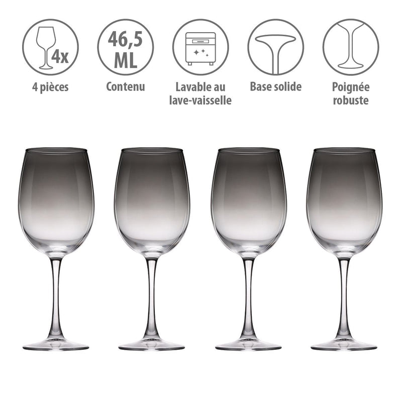 Alpina – Luxe Wijnglazen Set (4 - delig) – Gesmokt Glas – 465 ml - Bivakshop