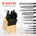 Alpina - Messenblok Set – 22 - Delig – Complete Professionele Keukenmessen Set - Bivakshop