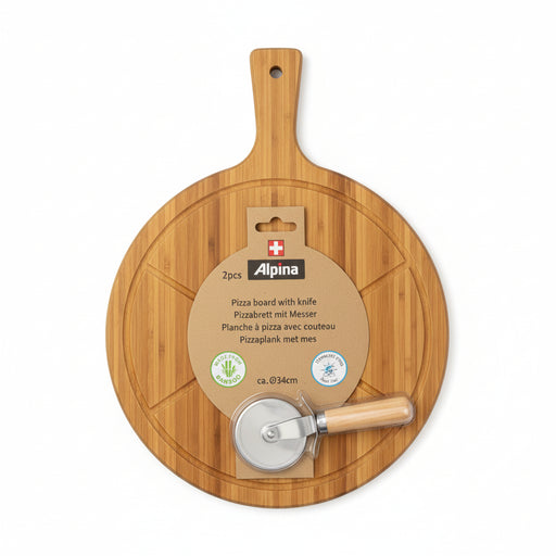 Alpina - Pizzabord met Mes – 2 - delige Set – Stijlvol & Functioneel - Bivakshop