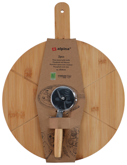 Alpina - Pizzabord met Mes – 2 - delige Set – Stijlvol & Functioneel - Bivakshop