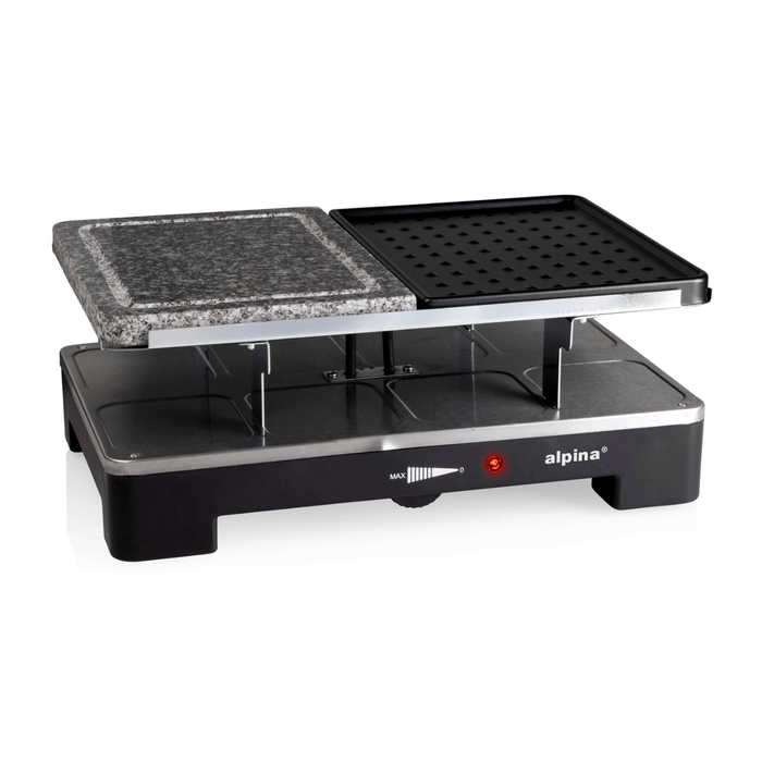 Alpina - Raclette Grill met Steenplaat – Multifunctionele Tafelgrill – Gezellig & Veelzijdig Koken - Bivakshop
