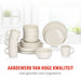 Alpina – Servies Set 16 - Delig – Duurzaam Stoneware / Aardewerk - Créme - Bivakshop