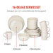 Alpina – Servies Set 16 - Delig – Duurzaam Stoneware / Aardewerk - Créme - Bivakshop