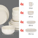 Alpina – Servies Set 16 - Delig – Duurzaam Stoneware / Aardewerk - Créme - Bivakshop