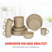 Alpina - Servies Set 16 - Delig - Duurzaam Stoneware / Aardewerk - Zandkleur - Bivakshop
