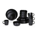 Alpina – Servies Set 16 - Delig – Duurzaam Stoneware / Aardewerk - Zwart - Bivakshop