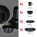Alpina – Servies Set 16 - Delig – Duurzaam Stoneware / Aardewerk - Zwart - Bivakshop