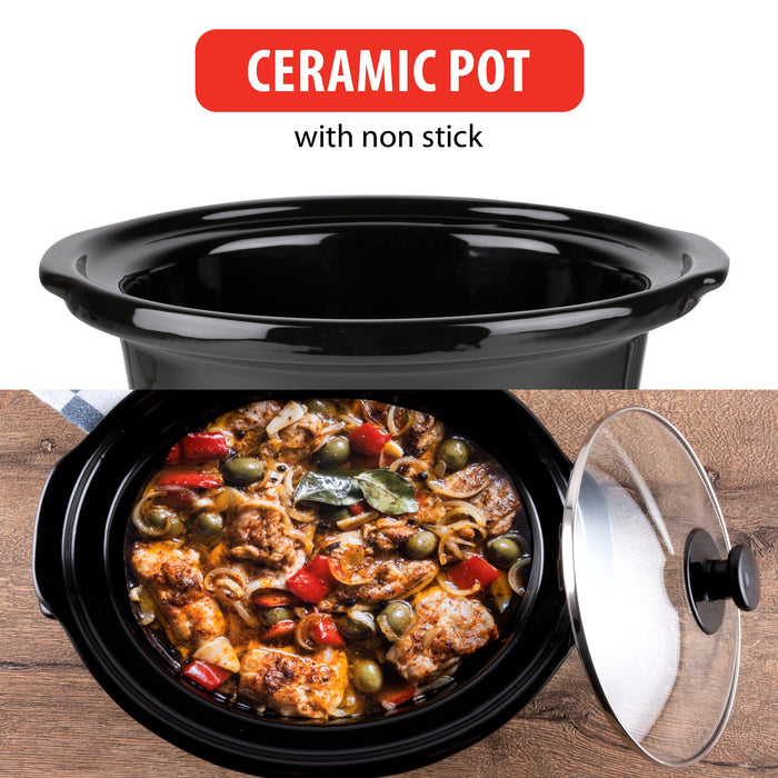 Alpina - Slow Cooker 3,5L – 240W – Voor Smaakvol & Moeiteloos Langzaam Koken - Bivakshop
